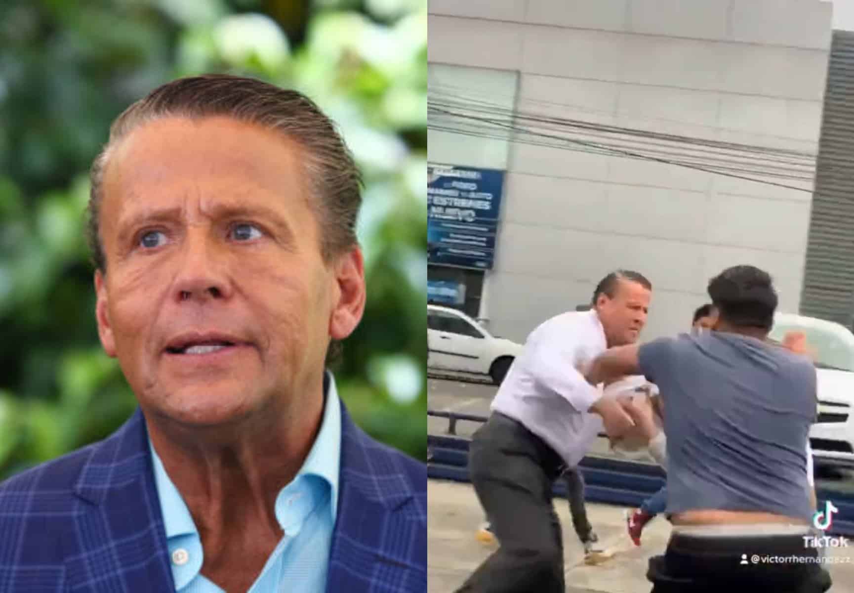 La pelea callejera de Alfredo Adame se vuelve viral cuando un taxi captura un video extraño