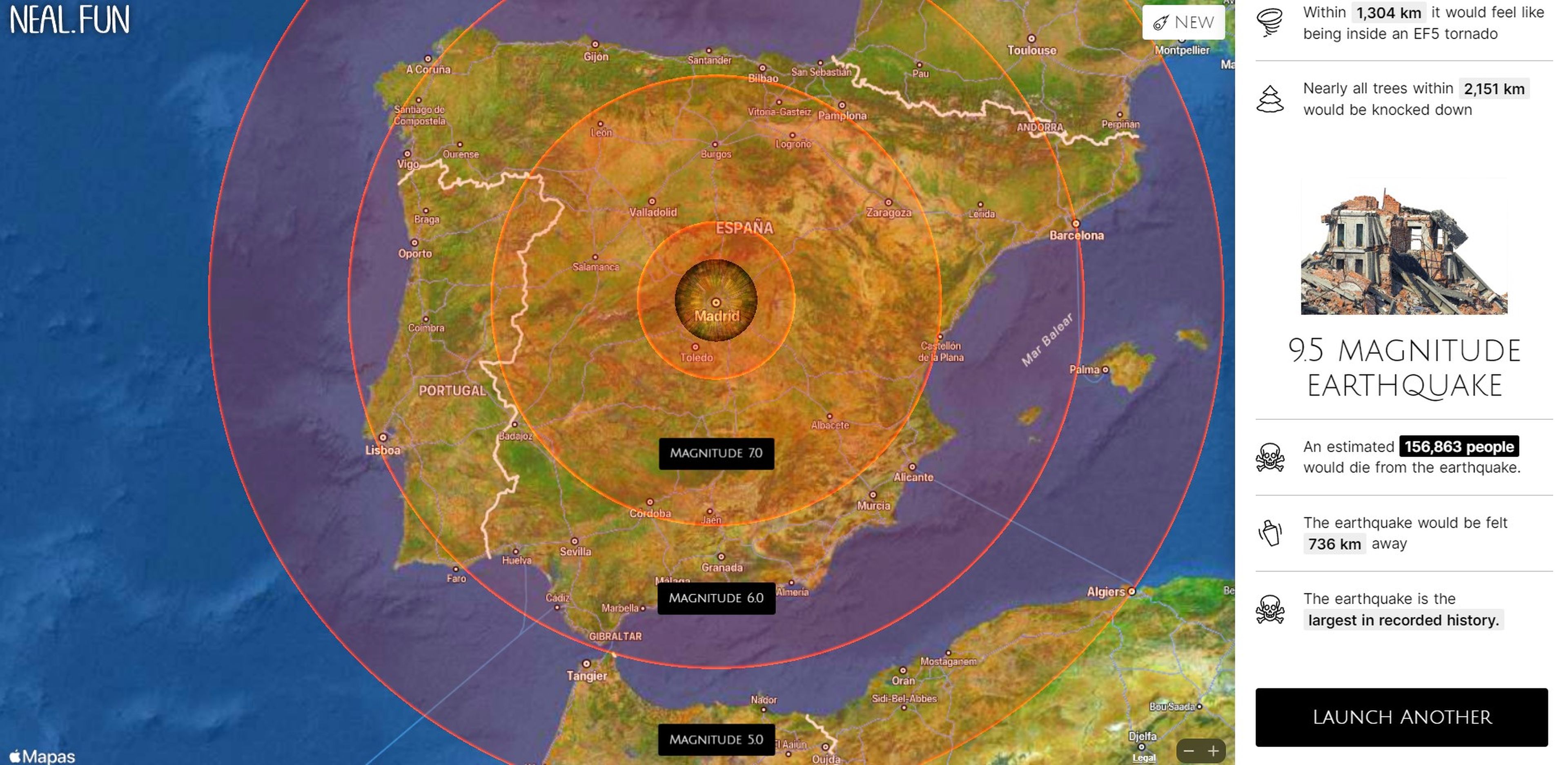 ¿Qué sucedería si impactara un meteorito en tu ciudad?  Con esta web puedes simularlo