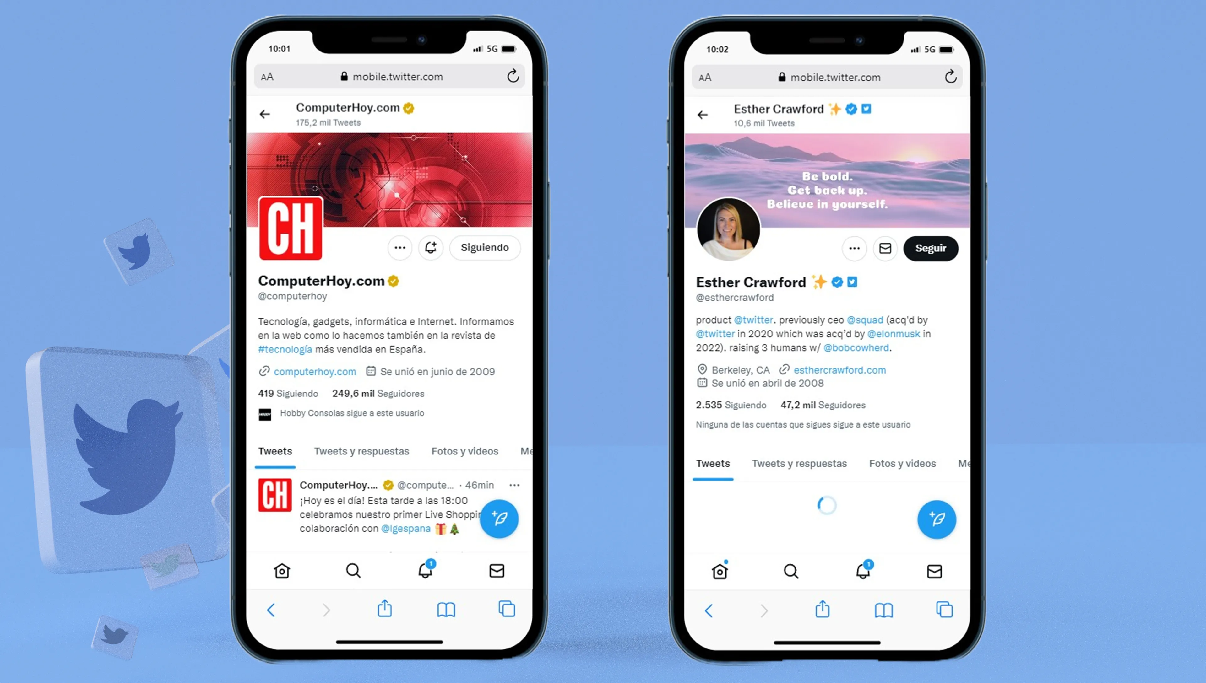 Twitter cada vez más complejo: nuevos avatares cuadrados y diferentes colores de verificación