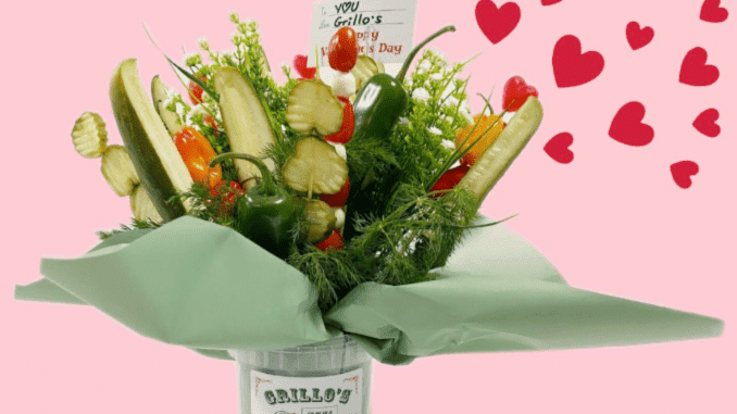 Grillo's Pickles está vendiendo un kit de ramo de pepinillos para el día de San Valentín 1