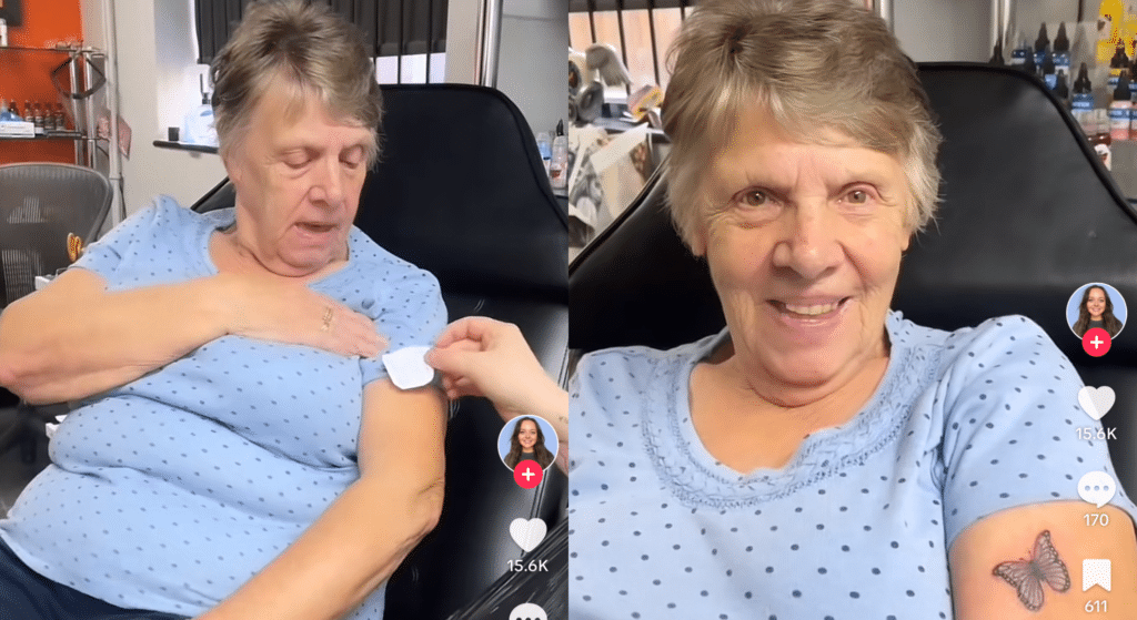 ‘Precious’ woman gets first tattoo on 80th birthday to remind her of someone special