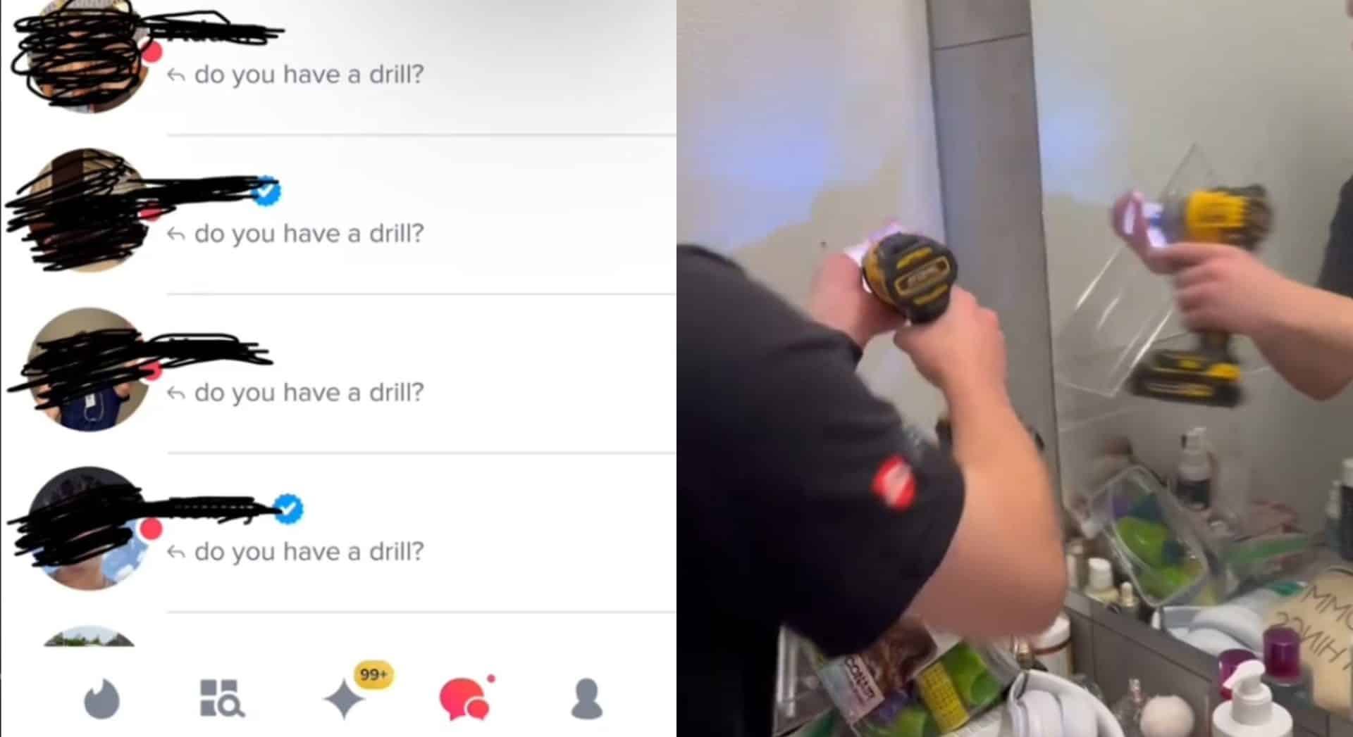 Woman uses Tinder to get her bathroom shelves put up: «Work smarter, not harder»
